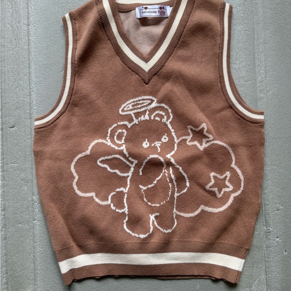 Set of 2 women’s sweater vests blue and brown sizes XS and S - Picture 6 of 9